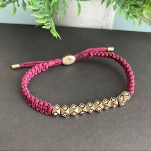 Fossil Braided Adjustable Bracelet Plum